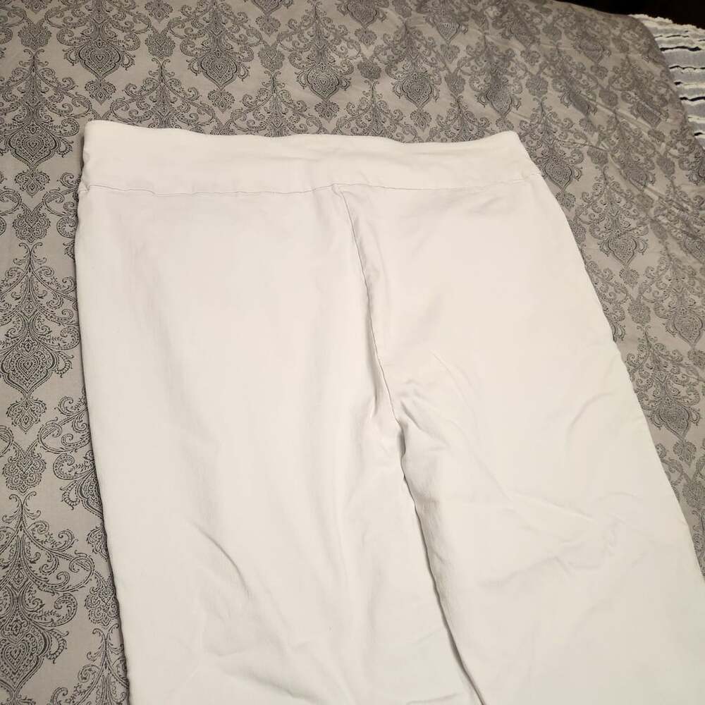 Allison Daley Pants Size 18 White Capri Side Slit - Picture 10 of 10